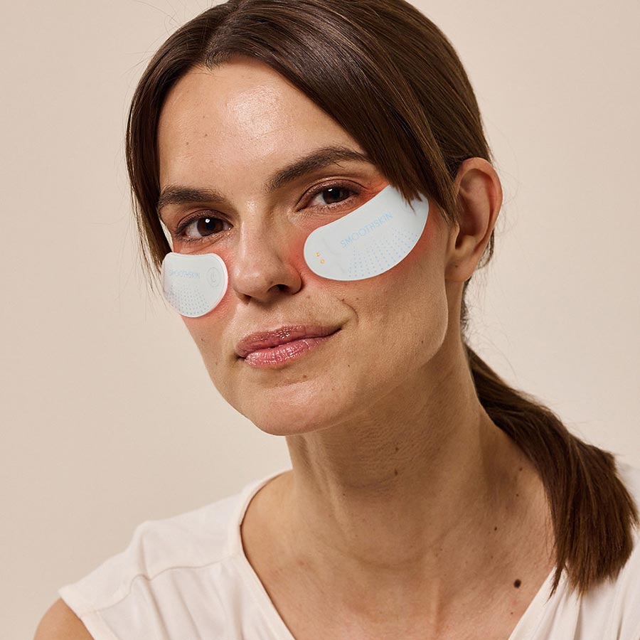 Red light therapy LED eye patches + hydrocolloids