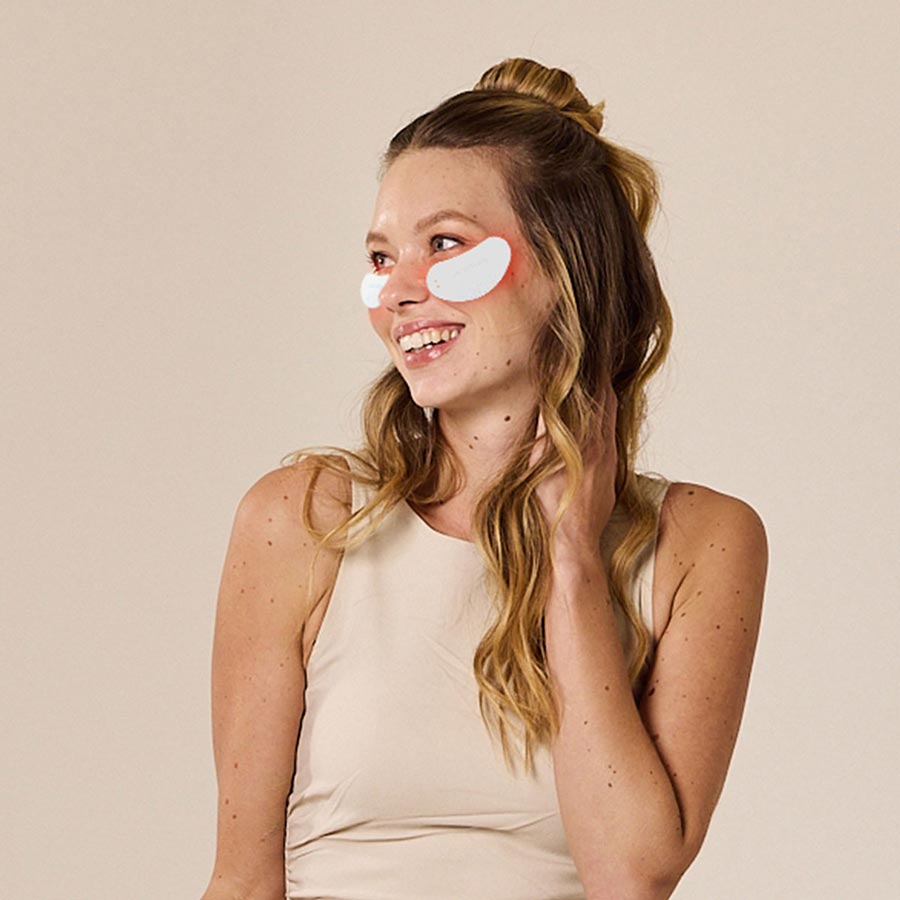 Red light therapy LED eye patches + hydrocolloids