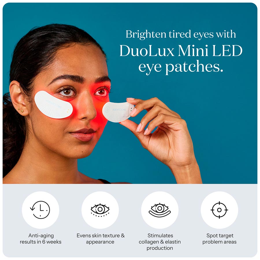 Red light therapy LED eye patches + hydrocolloids